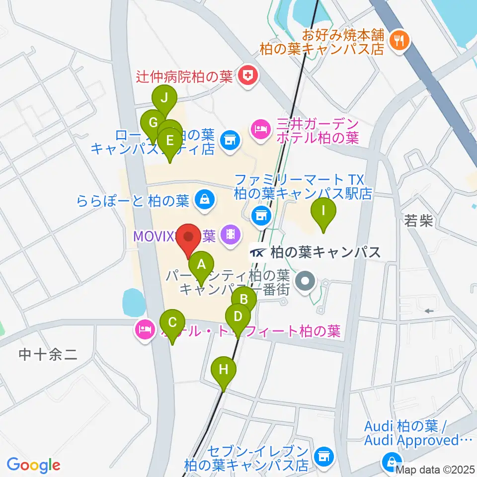 島村楽器 ららぽーと柏の葉店周辺の駐車場・コインパーキング一覧地図
