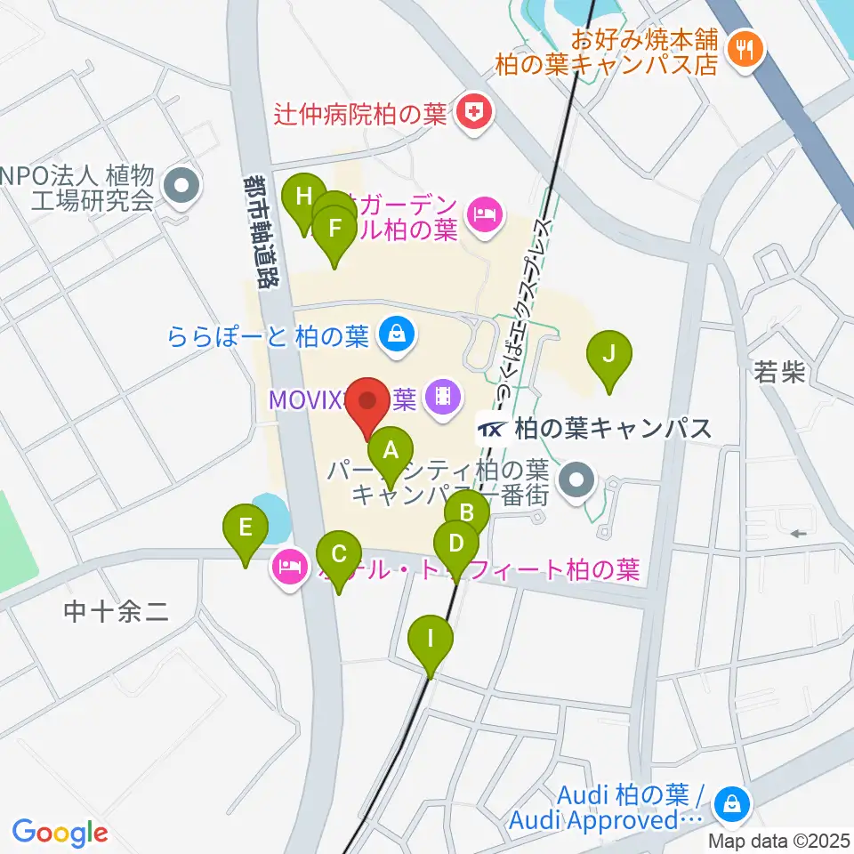 島村楽器 ららぽーと柏の葉店周辺の駐車場・コインパーキング一覧地図