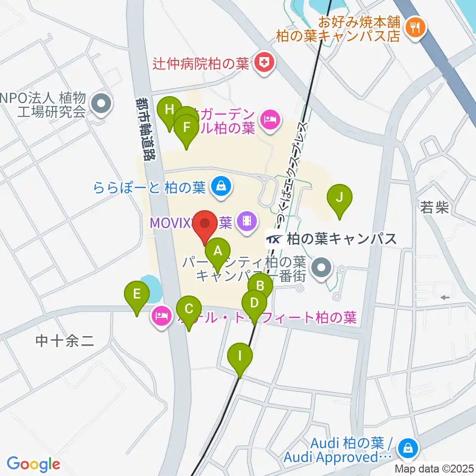 島村楽器 ららぽーと柏の葉店周辺の駐車場・コインパーキング一覧地図