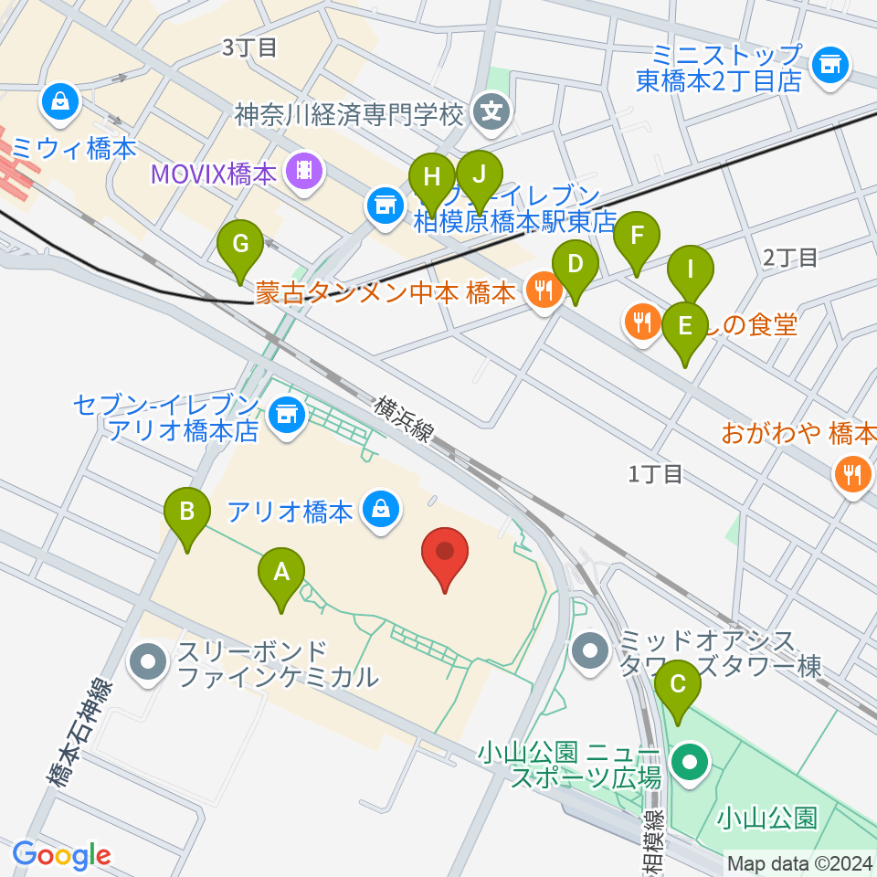 島村楽器 アリオ橋本店周辺の駐車場・コインパーキング一覧地図