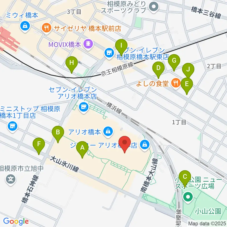 島村楽器 アリオ橋本店周辺の駐車場・コインパーキング一覧地図