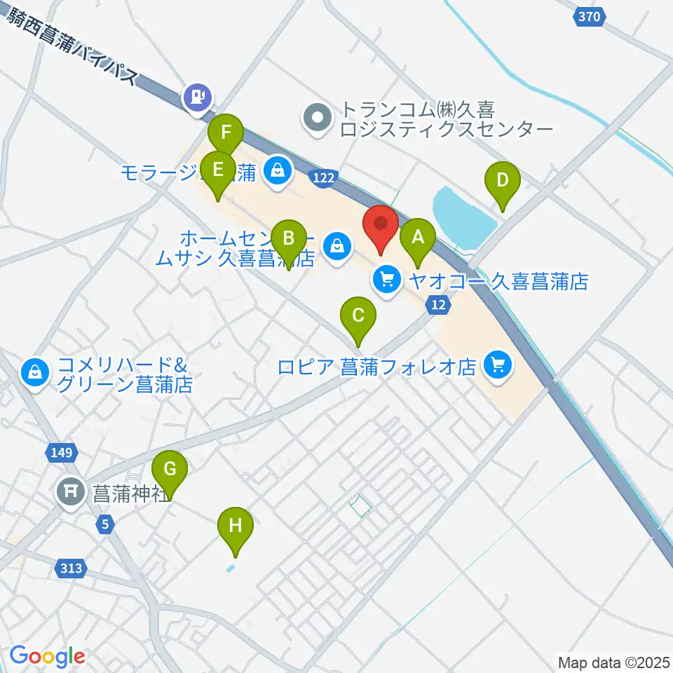 島村楽器 モラージュ菖蒲店周辺の駐車場・コインパーキング一覧地図