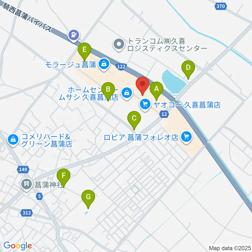 島村楽器 モラージュ菖蒲店周辺の駐車場・コインパーキング一覧地図
