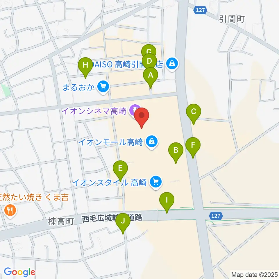 島村楽器 イオンモール高崎店周辺の駐車場・コインパーキング一覧地図