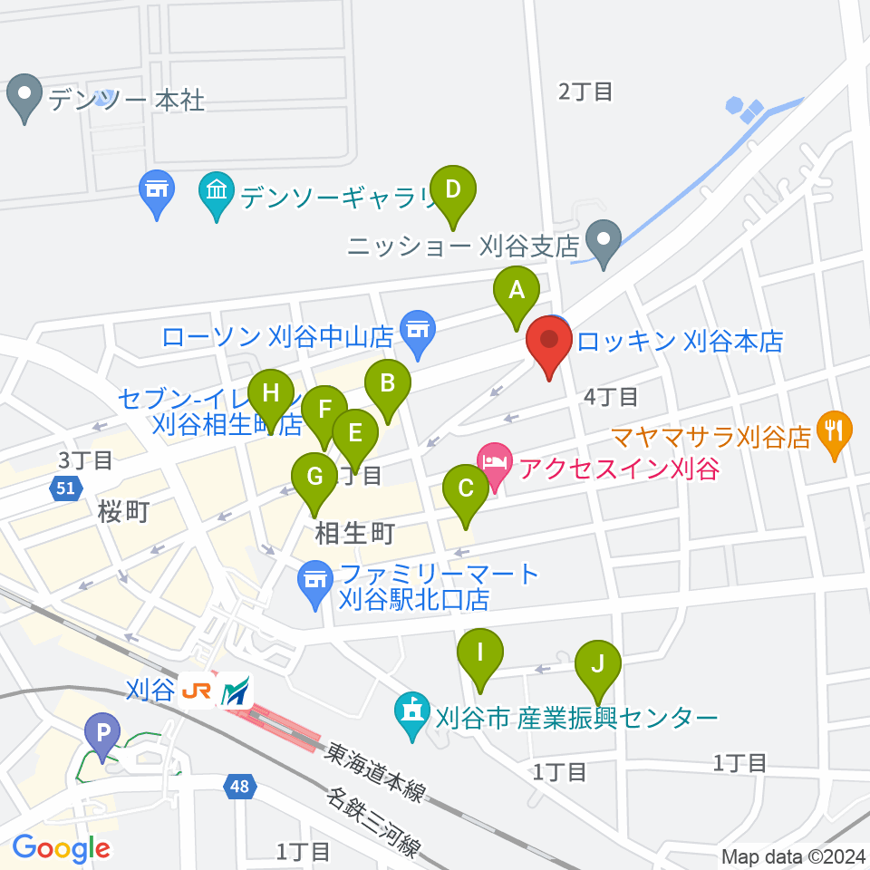 ロッキン刈谷本店周辺の駐車場・コインパーキング一覧地図