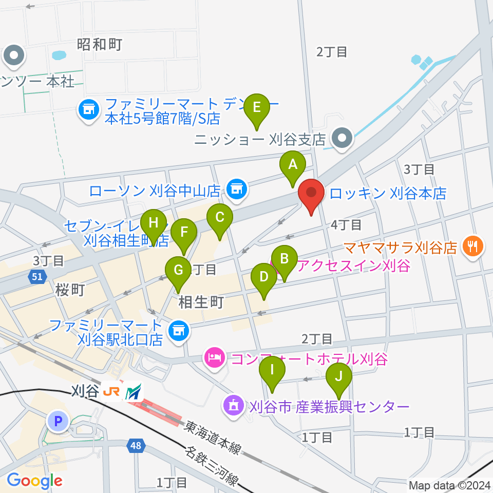 ロッキン刈谷本店周辺の駐車場・コインパーキング一覧地図