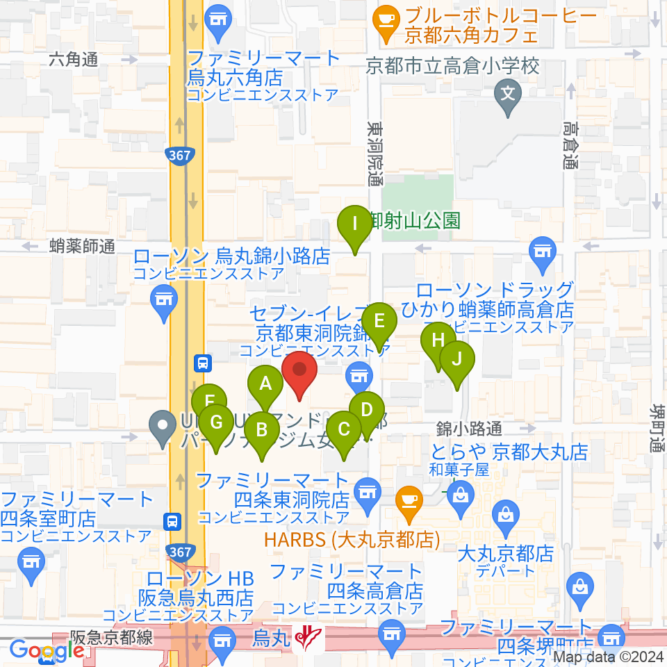 京都フィールドスタジオ周辺の駐車場・コインパーキング一覧地図