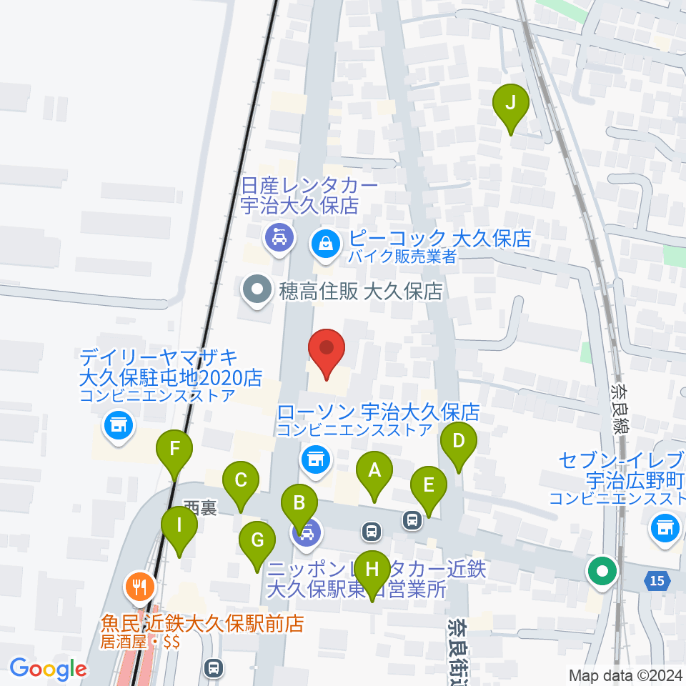 JEUGIA 宇治大久保店周辺の駐車場・コインパーキング一覧地図