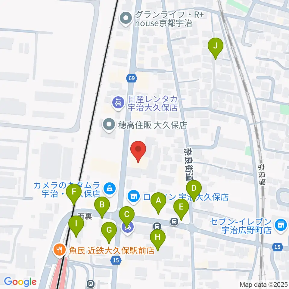 JEUGIA 宇治大久保店周辺の駐車場・コインパーキング一覧地図