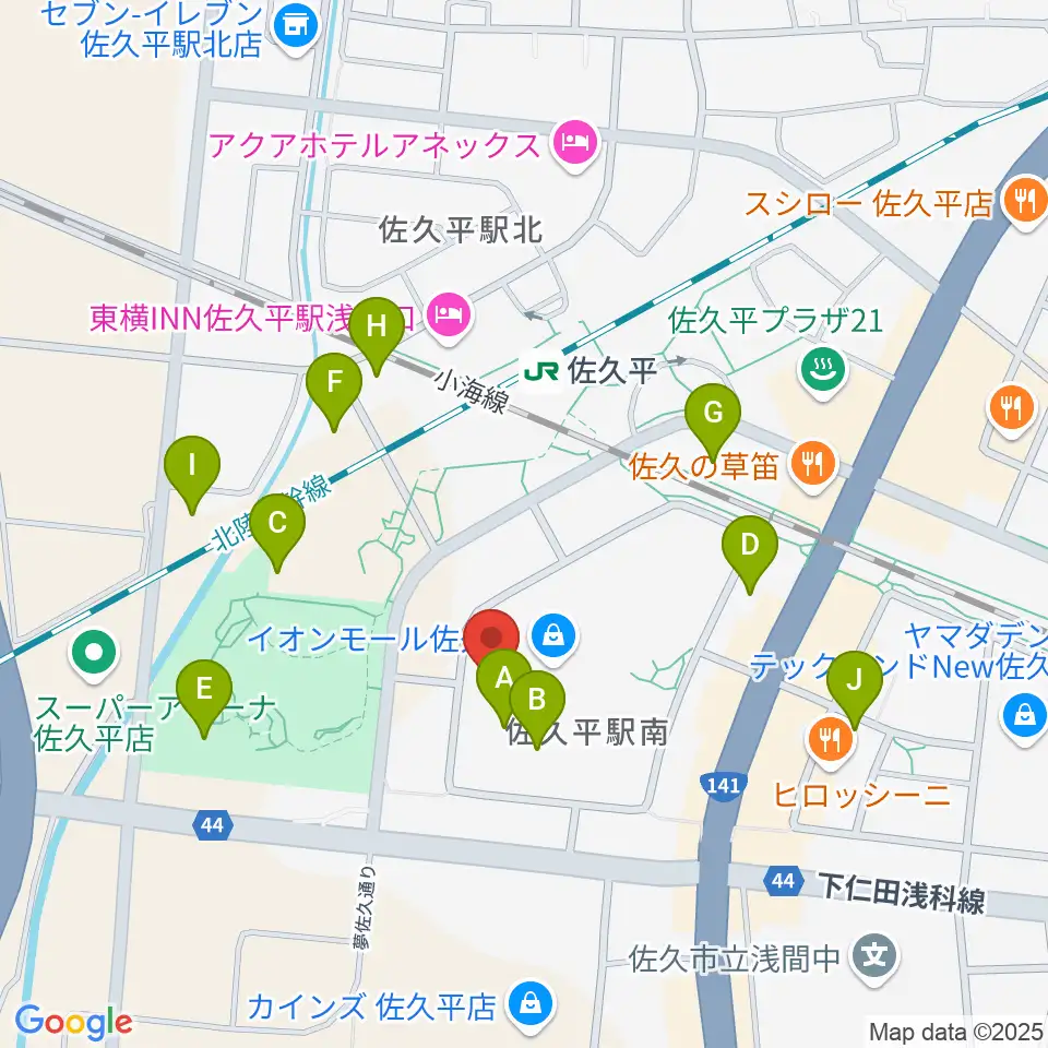 島村楽器 イオンモール佐久平店周辺の駐車場・コインパーキング一覧地図