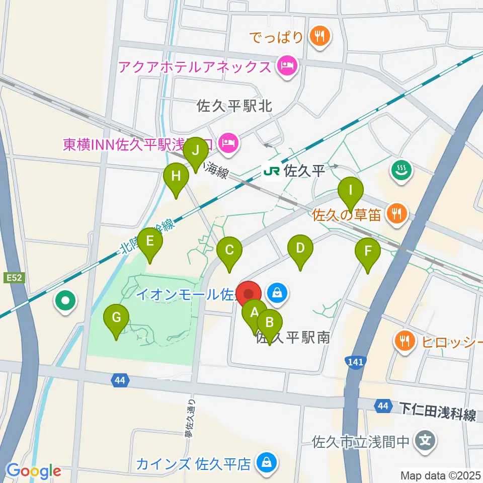 島村楽器 イオンモール佐久平店周辺の駐車場・コインパーキング一覧地図