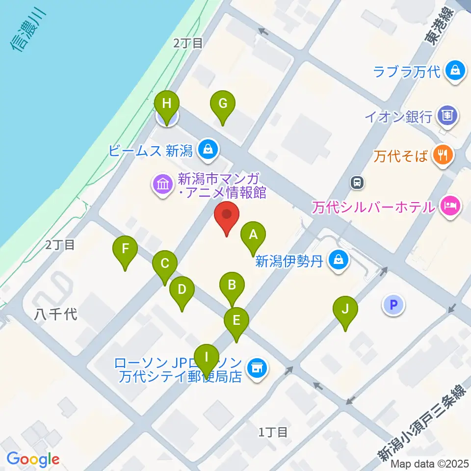 島村楽器 新潟ビルボードプレイス店 周辺の駐車場・コインパーキング一覧地図