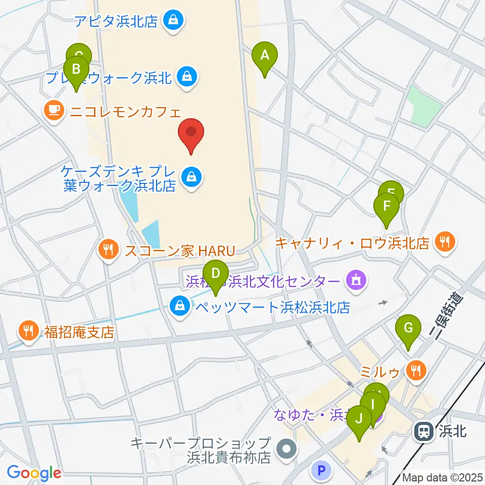 島村楽器 プレ葉ウォーク浜北店周辺の駐車場・コインパーキング一覧地図