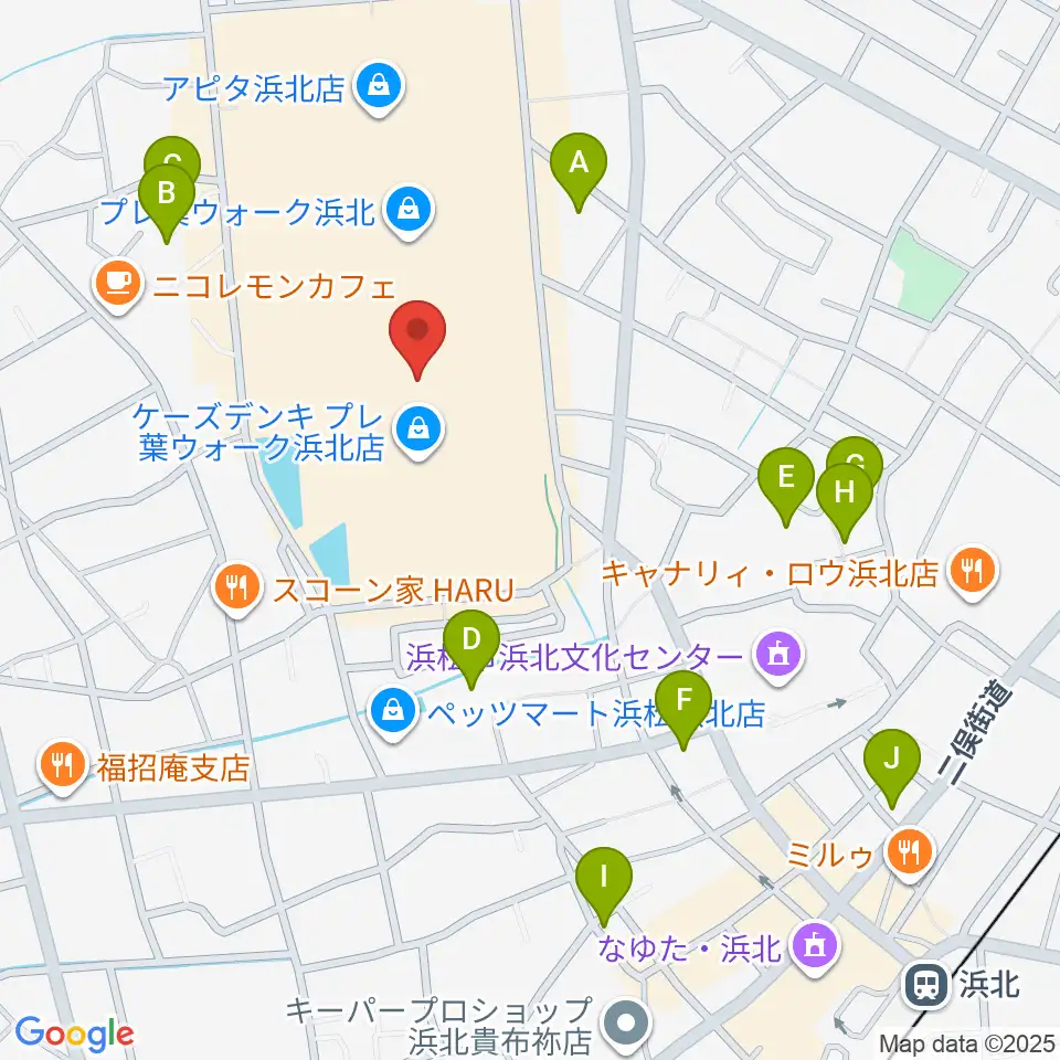 島村楽器 プレ葉ウォーク浜北店周辺の駐車場・コインパーキング一覧地図