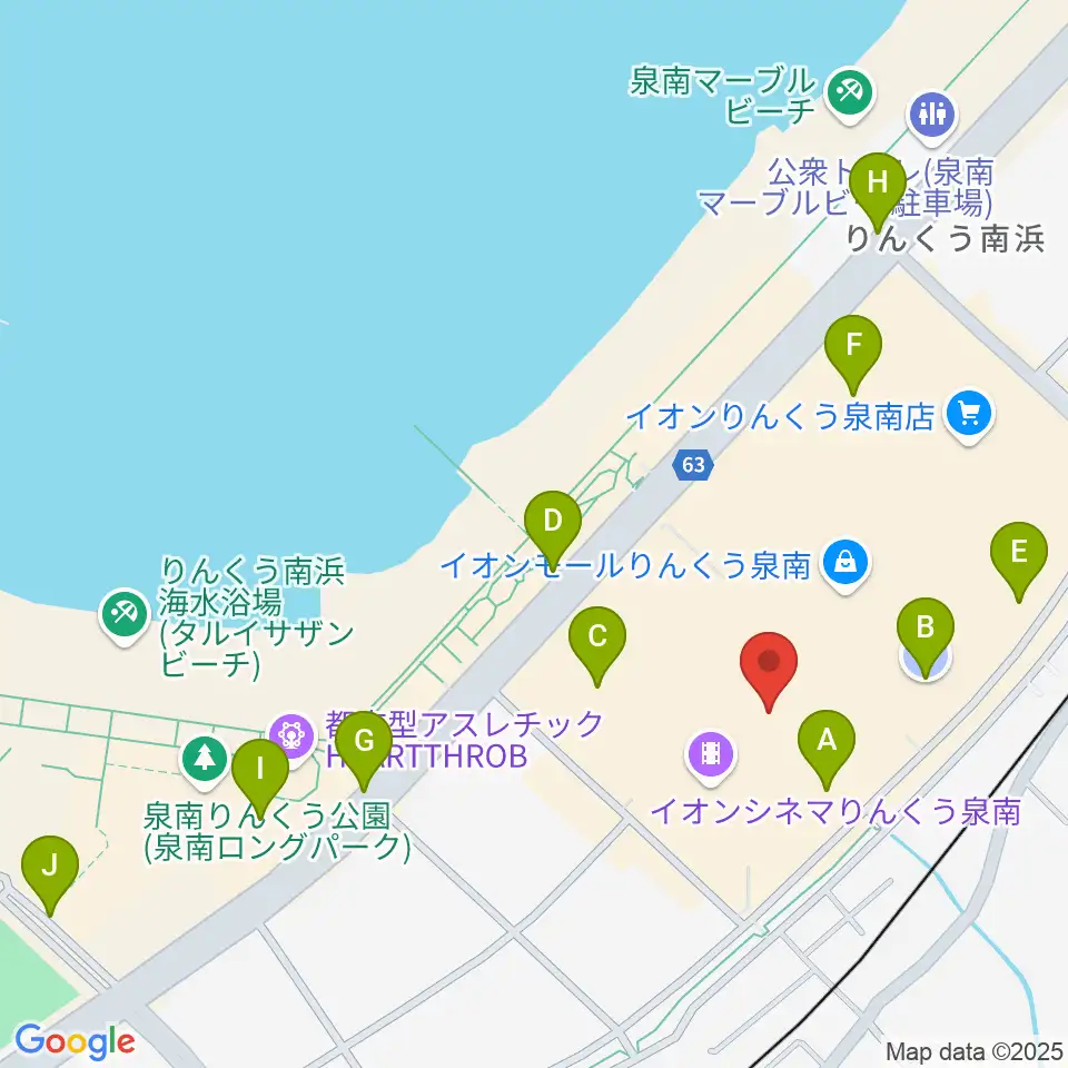 島村楽器 イオンモールりんくう泉南店周辺の駐車場・コインパーキング一覧地図