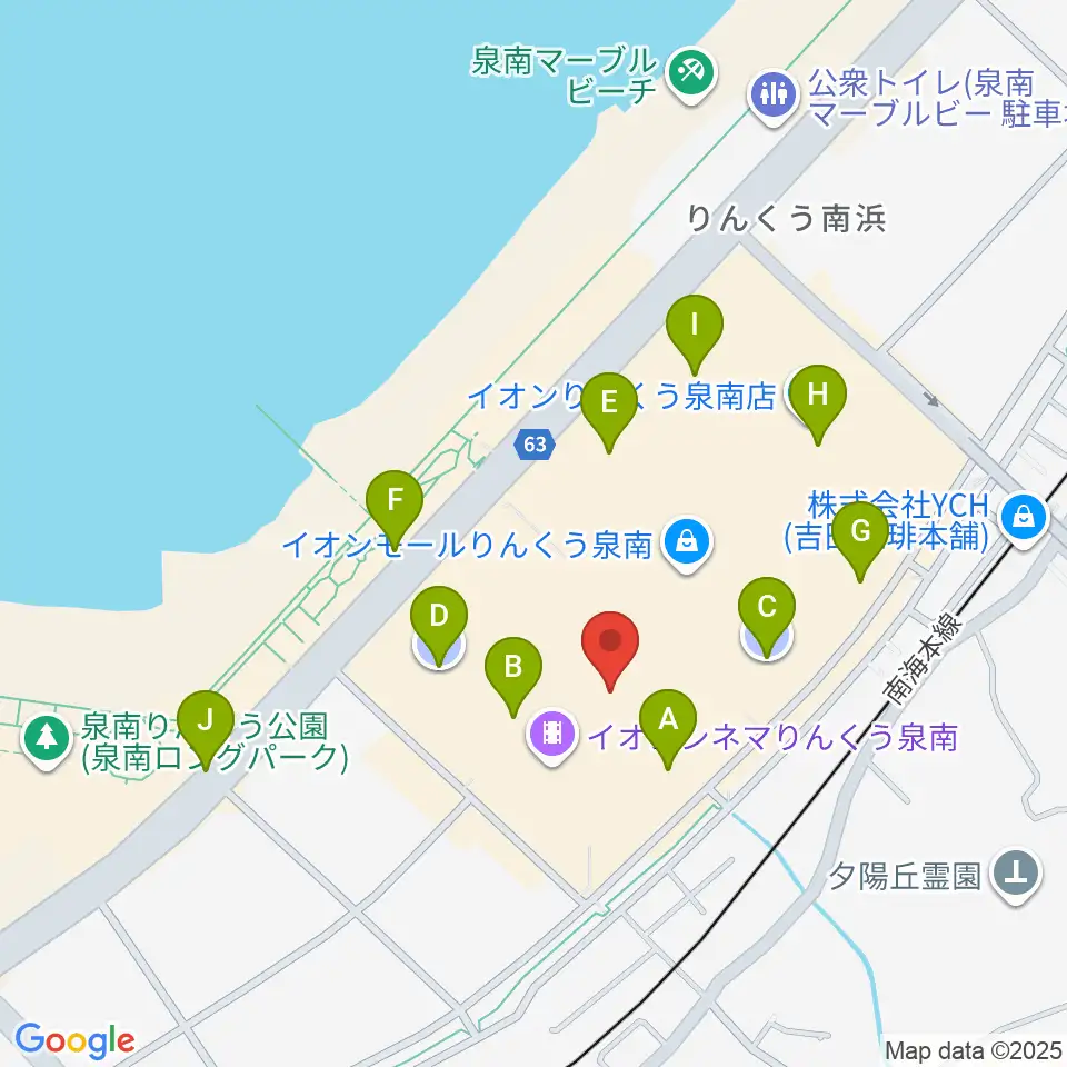 島村楽器 イオンモールりんくう泉南店周辺の駐車場・コインパーキング一覧地図