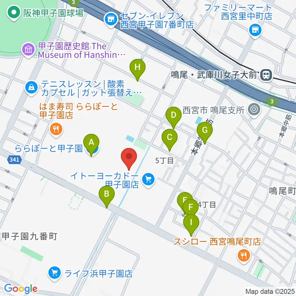 島村楽器ららぽーと甲子園店周辺の駐車場・コインパーキング一覧地図