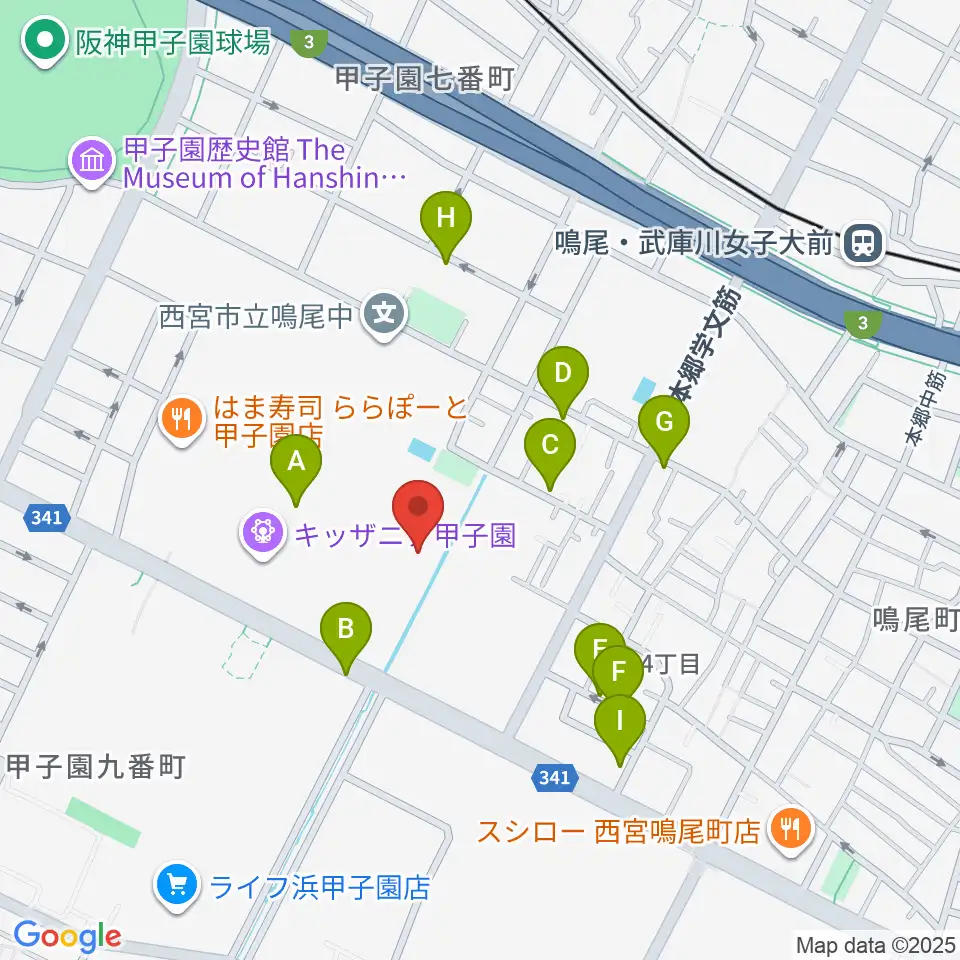 島村楽器ららぽーと甲子園店周辺の駐車場・コインパーキング一覧地図