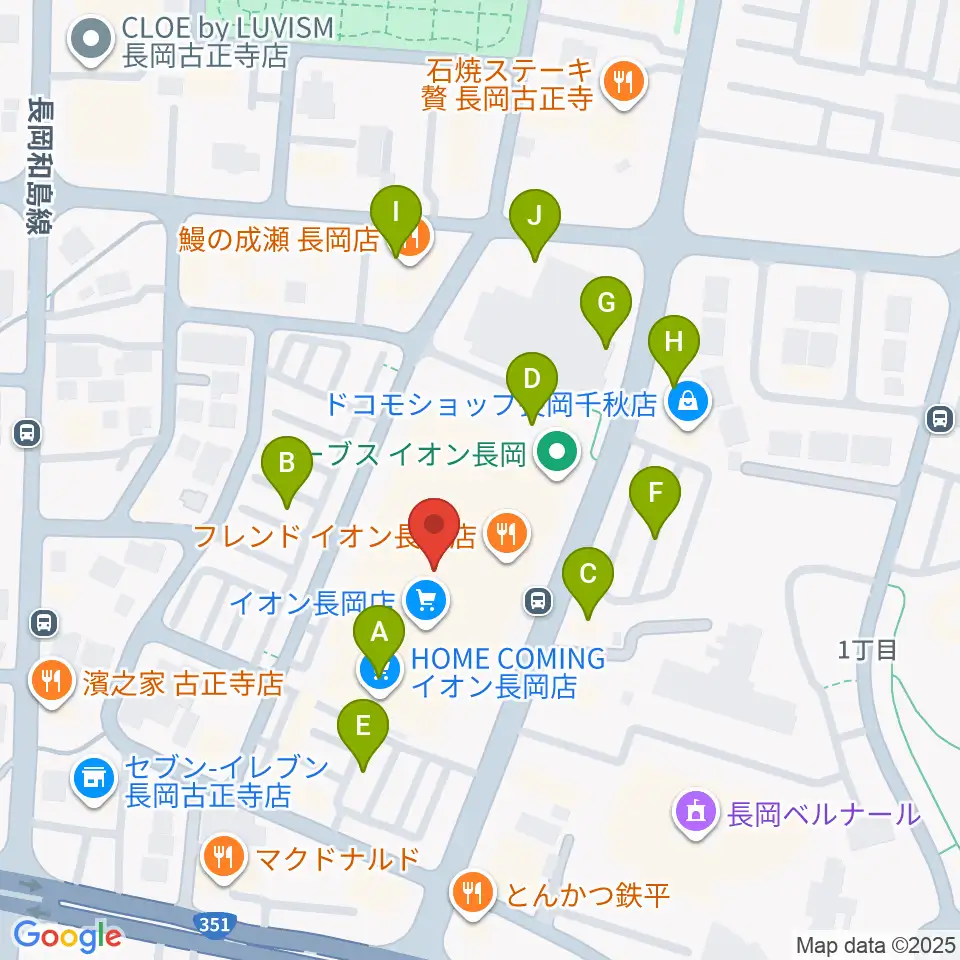 島村楽器 イオン長岡店 周辺の駐車場・コインパーキング一覧地図