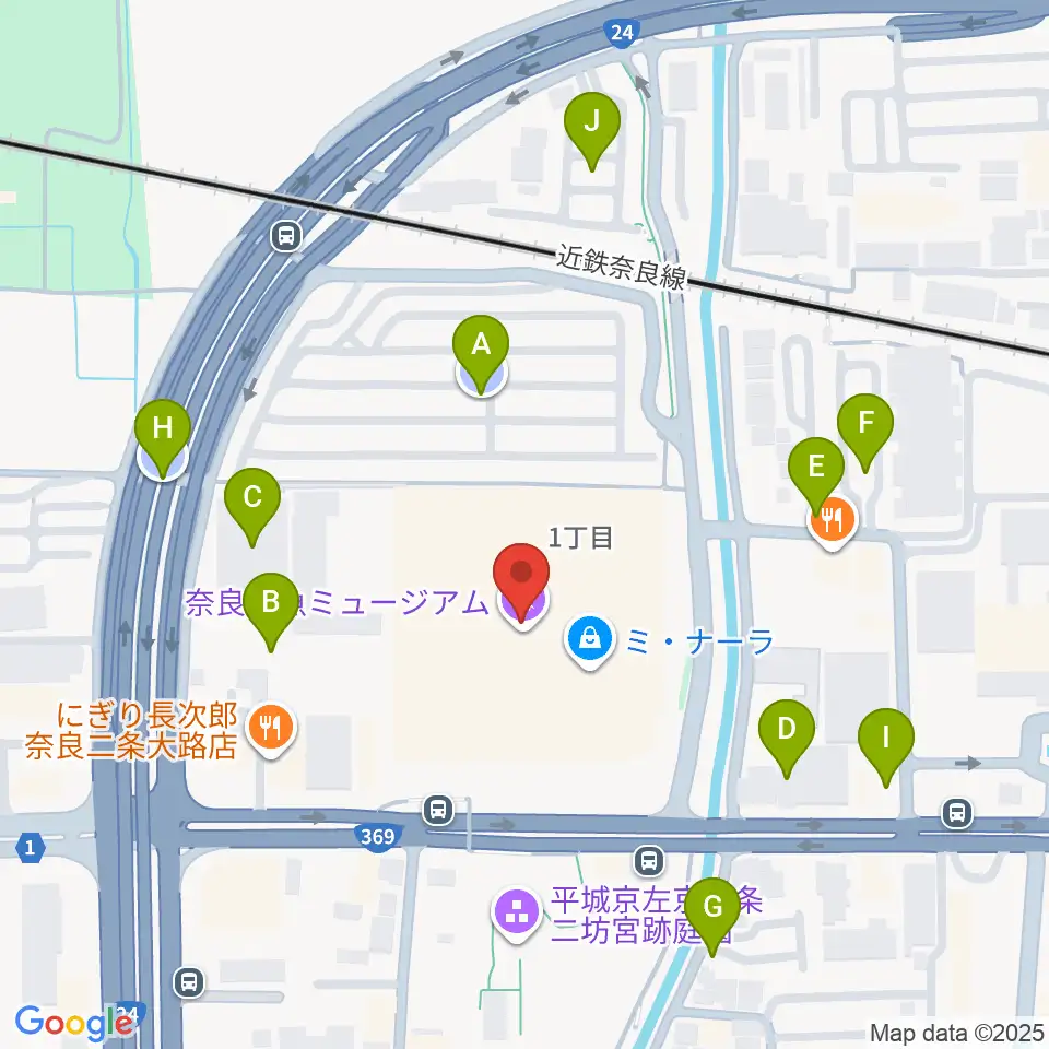 島村楽器ミ・ナーラ奈良店周辺の駐車場・コインパーキング一覧地図