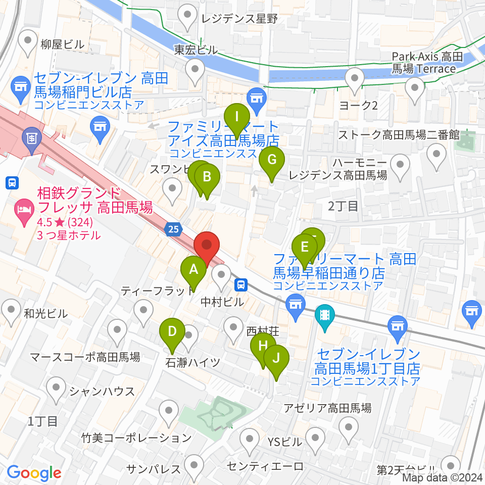 高田馬場カフェコットンクラブ周辺の駐車場・コインパーキング一覧地図