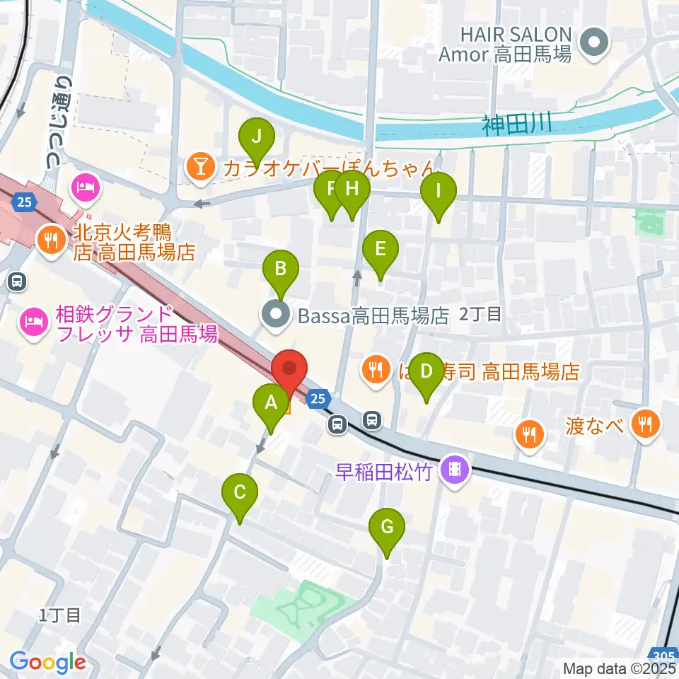 高田馬場カフェコットンクラブ周辺の駐車場・コインパーキング一覧地図
