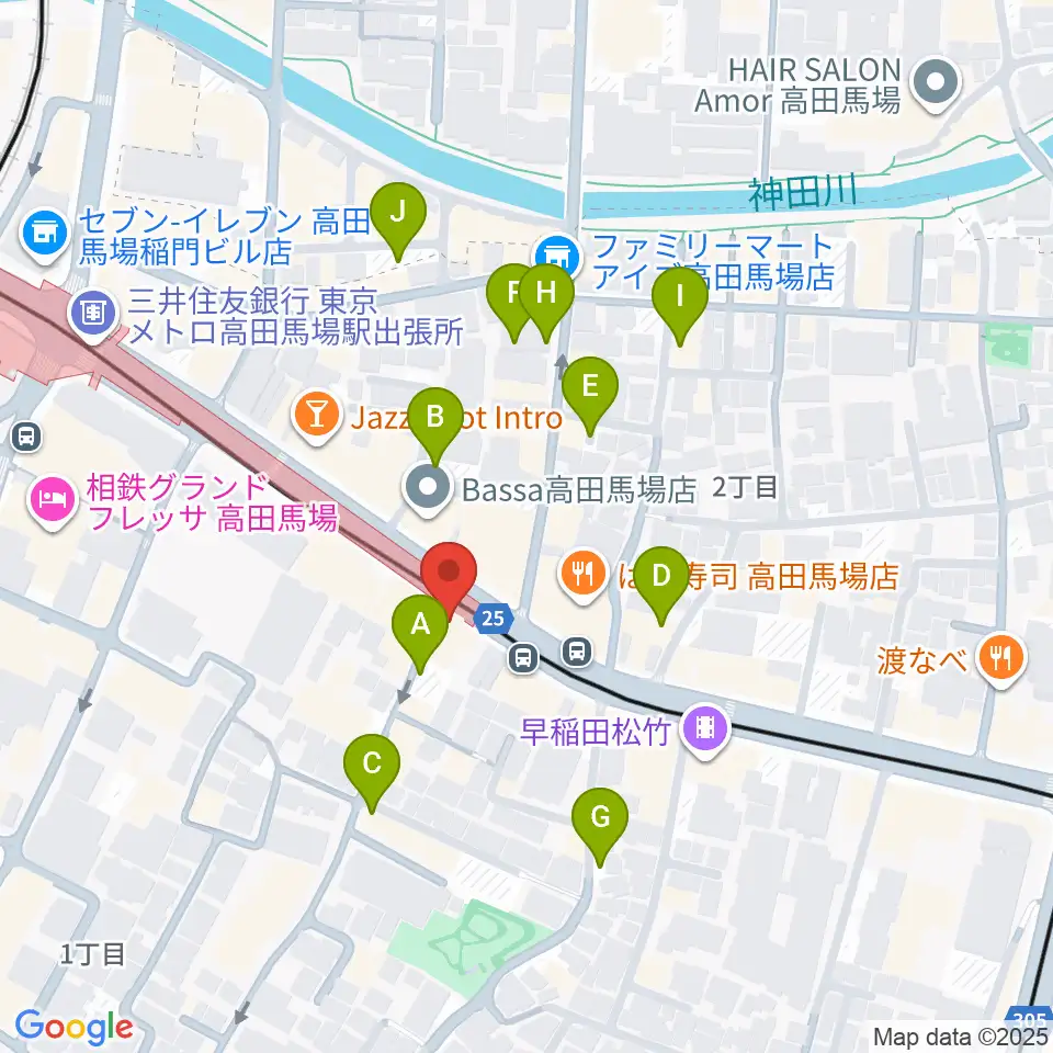 高田馬場カフェコットンクラブ周辺の駐車場・コインパーキング一覧地図