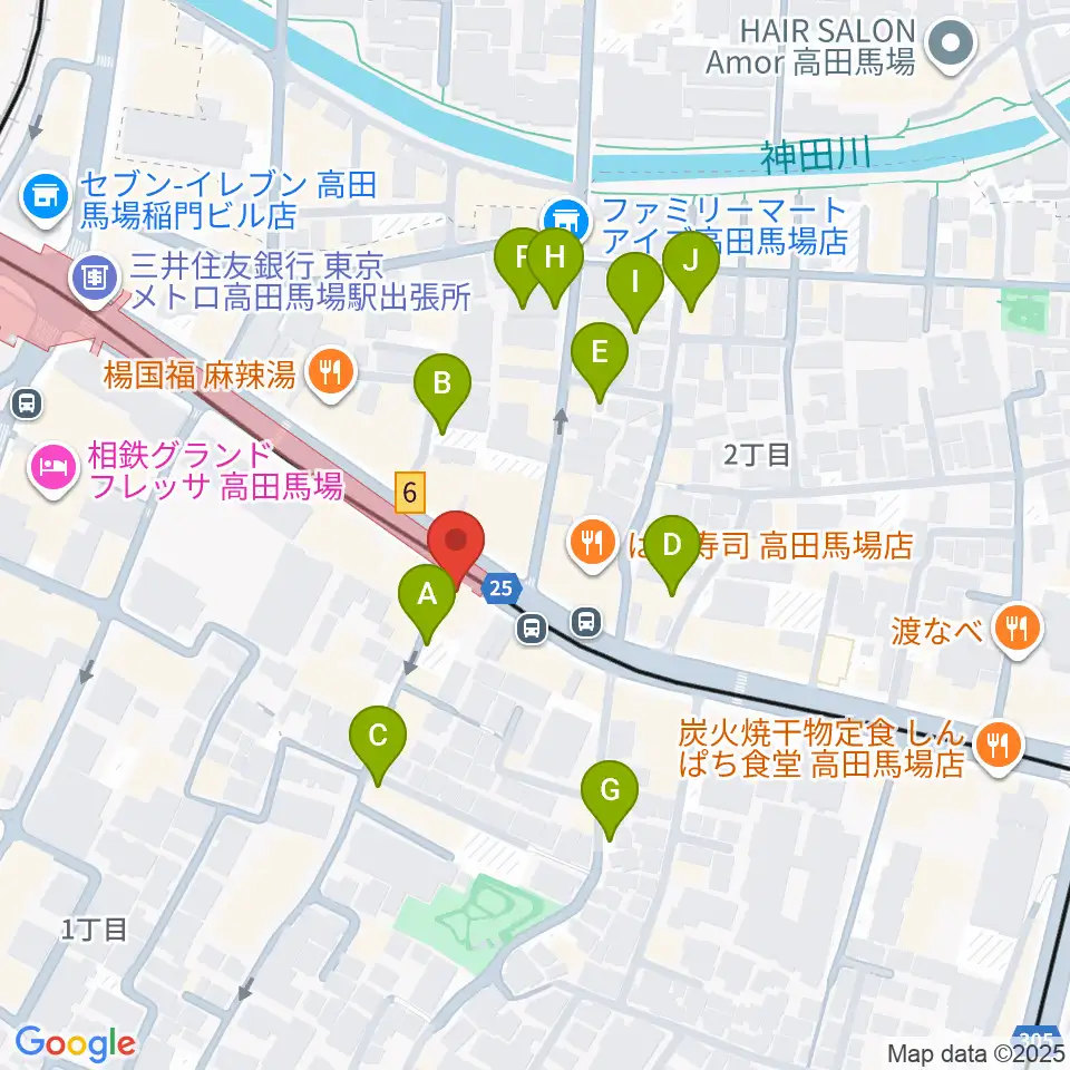 高田馬場カフェコットンクラブ周辺の駐車場・コインパーキング一覧地図