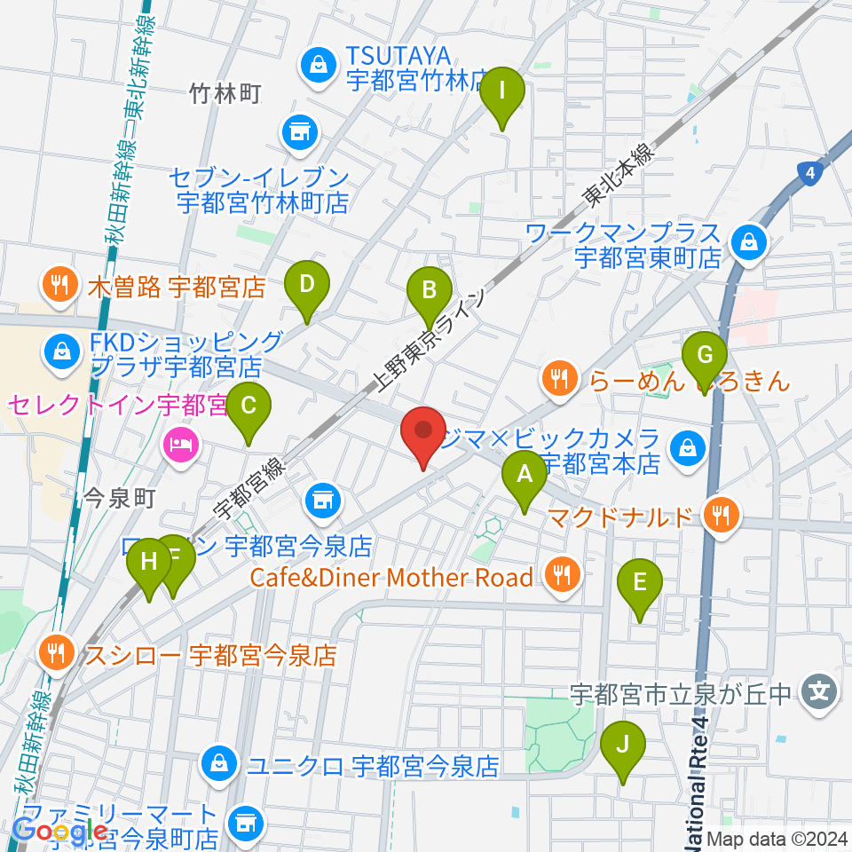 ギターショップ・オールドブリッジ周辺の駐車場・コインパーキング一覧地図