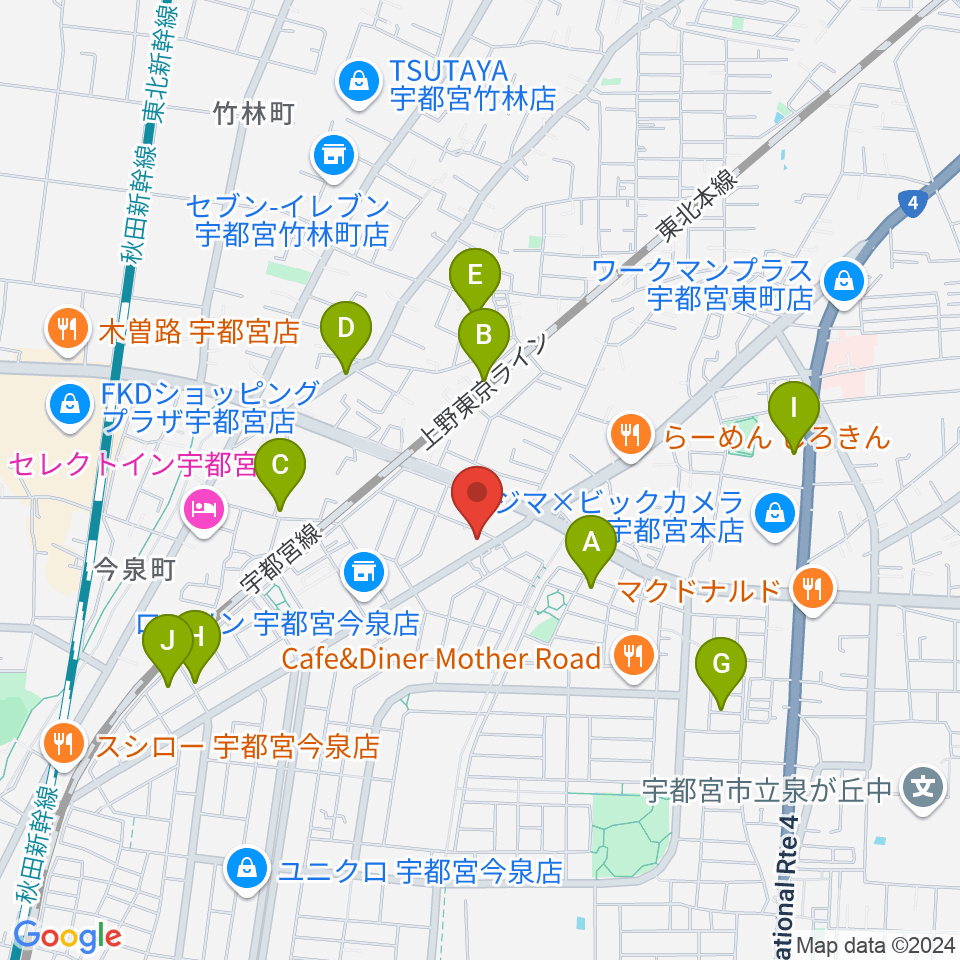 ギターショップ・オールドブリッジ周辺の駐車場・コインパーキング一覧地図