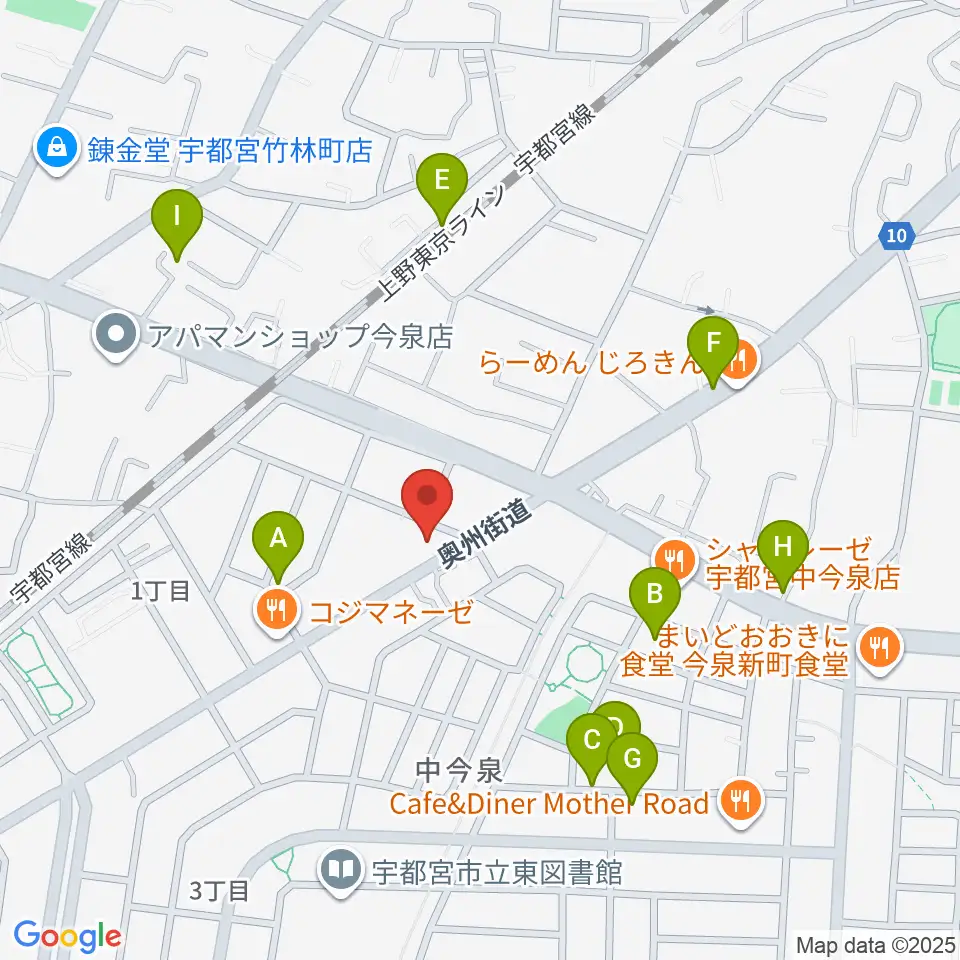 ギターショップ・オールドブリッジ周辺の駐車場・コインパーキング一覧地図
