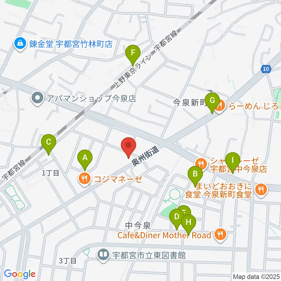 ギターショップ・オールドブリッジ周辺の駐車場・コインパーキング一覧地図