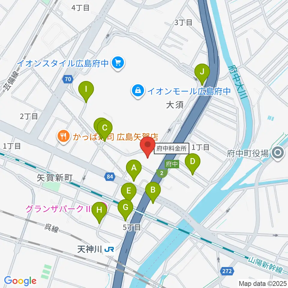 島村楽器 イオンモール広島府中店周辺の駐車場・コインパーキング一覧地図