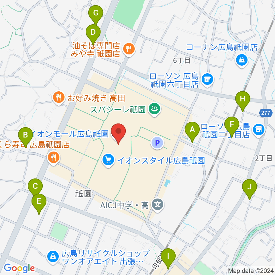 島村楽器 イオンモール広島祗園店周辺の駐車場・コインパーキング一覧地図