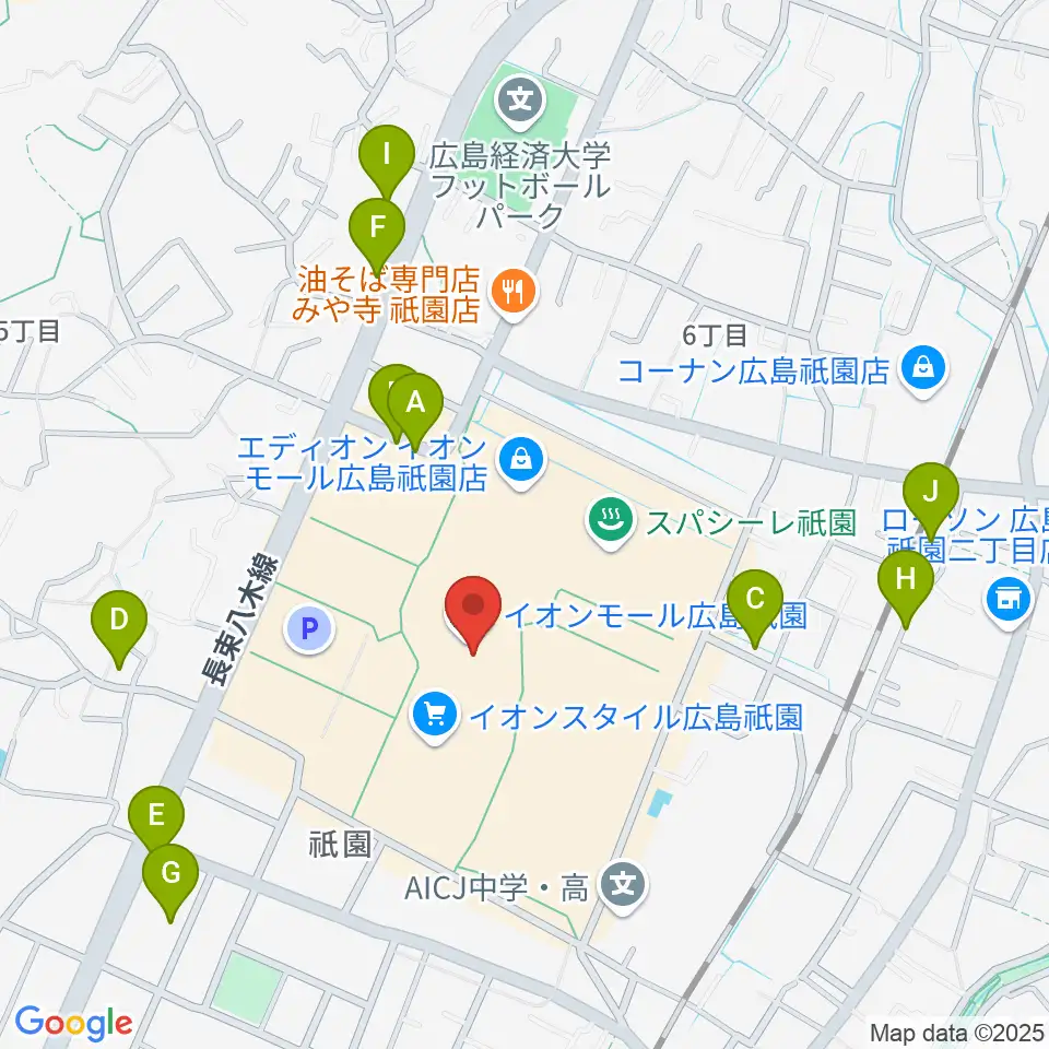 島村楽器 イオンモール広島祗園店周辺の駐車場・コインパーキング一覧地図