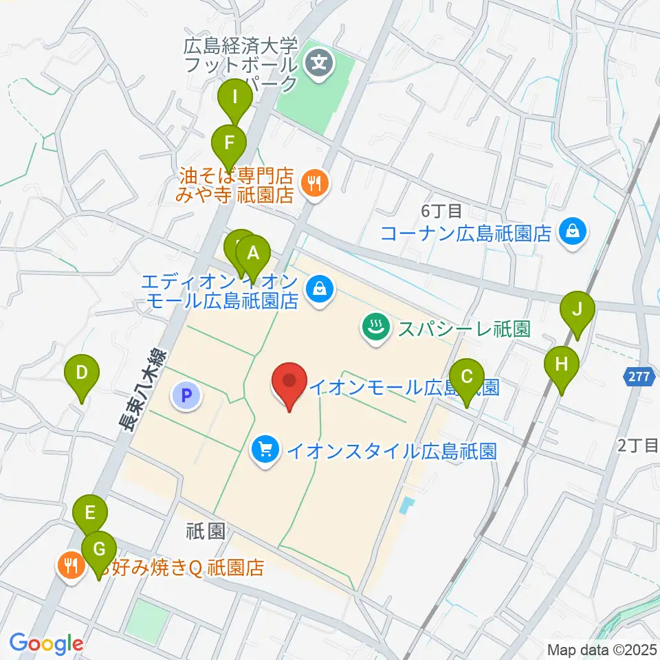 島村楽器 イオンモール広島祗園店周辺の駐車場・コインパーキング一覧地図