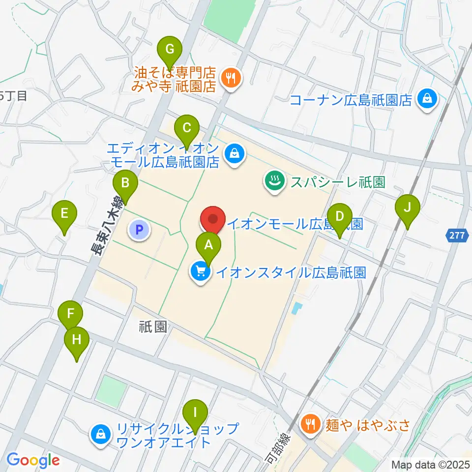 島村楽器 イオンモール広島祗園店周辺の駐車場・コインパーキング一覧地図