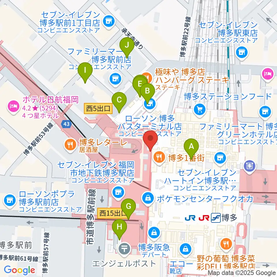 島村楽器 アミュプラザ博多店周辺の駐車場・コインパーキング一覧地図