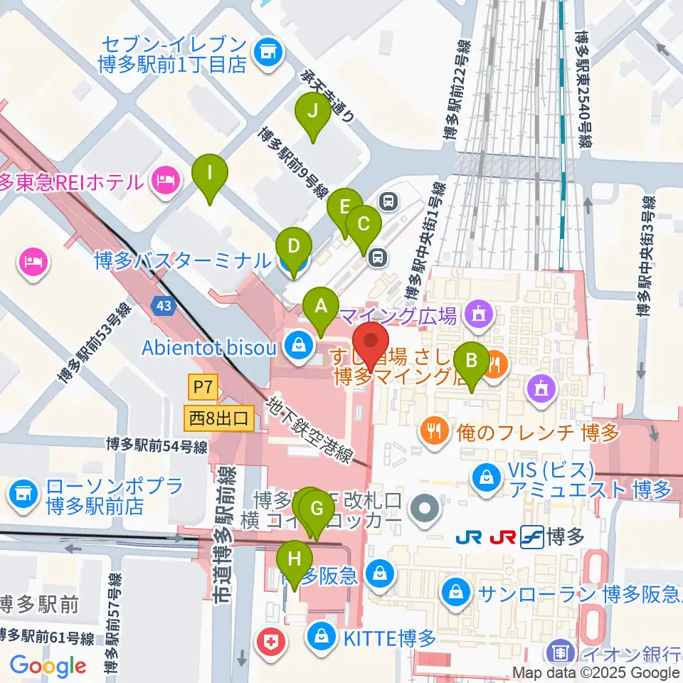 島村楽器 アミュプラザ博多店周辺の駐車場・コインパーキング一覧地図