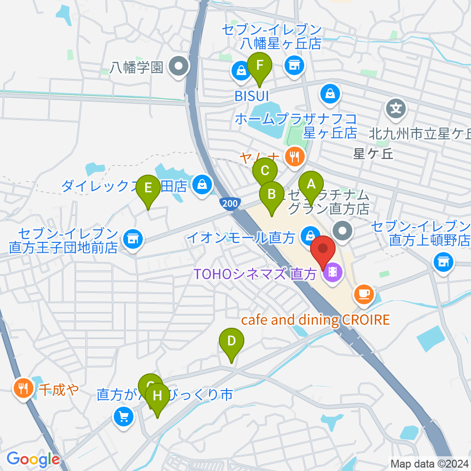 島村楽器 イオンモール直方店周辺の駐車場・コインパーキング一覧地図