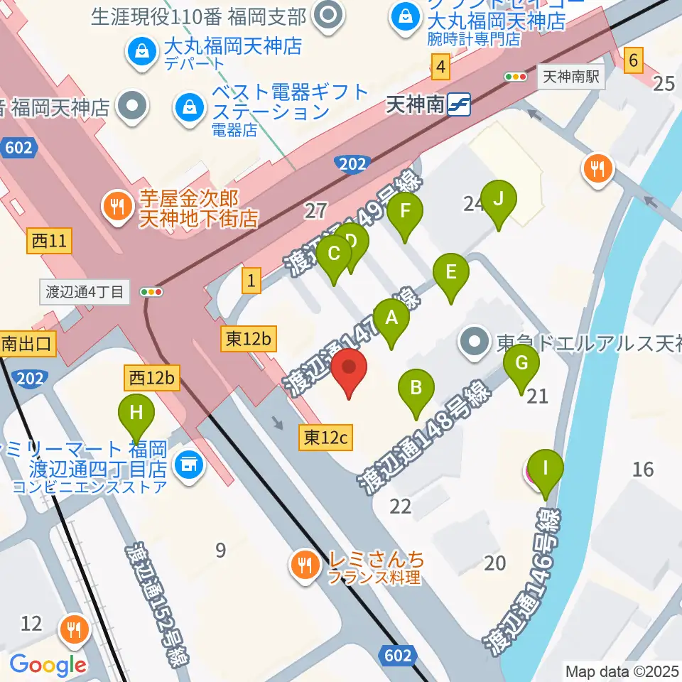 BIGBOSS福岡周辺の駐車場・コインパーキング一覧地図