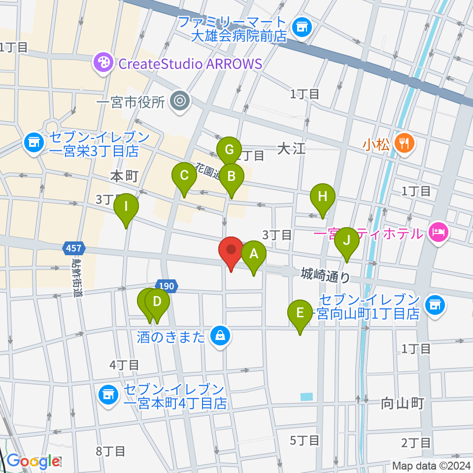 ミュージックポケット周辺の駐車場・コインパーキング一覧地図