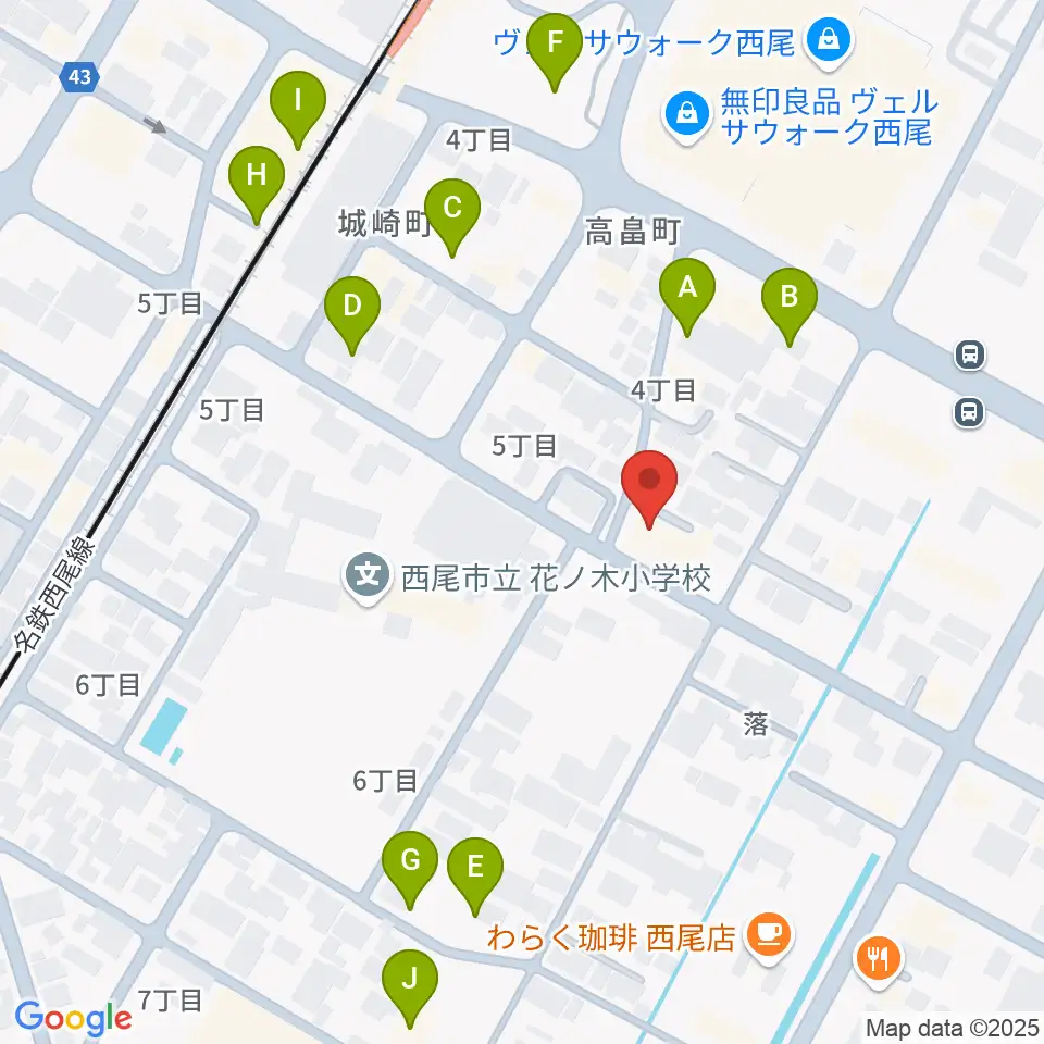 西尾エイトビート周辺の駐車場・コインパーキング一覧地図