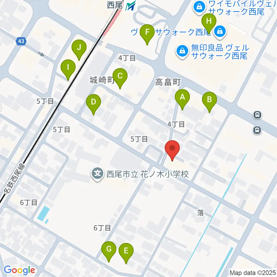 西尾エイトビート周辺の駐車場・コインパーキング一覧地図