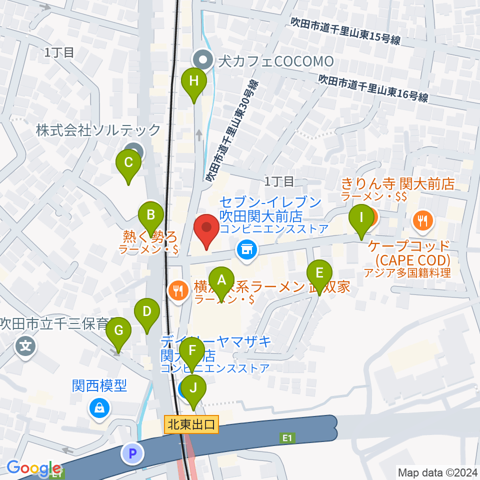 関大前スタジオパレット周辺の駐車場・コインパーキング一覧地図