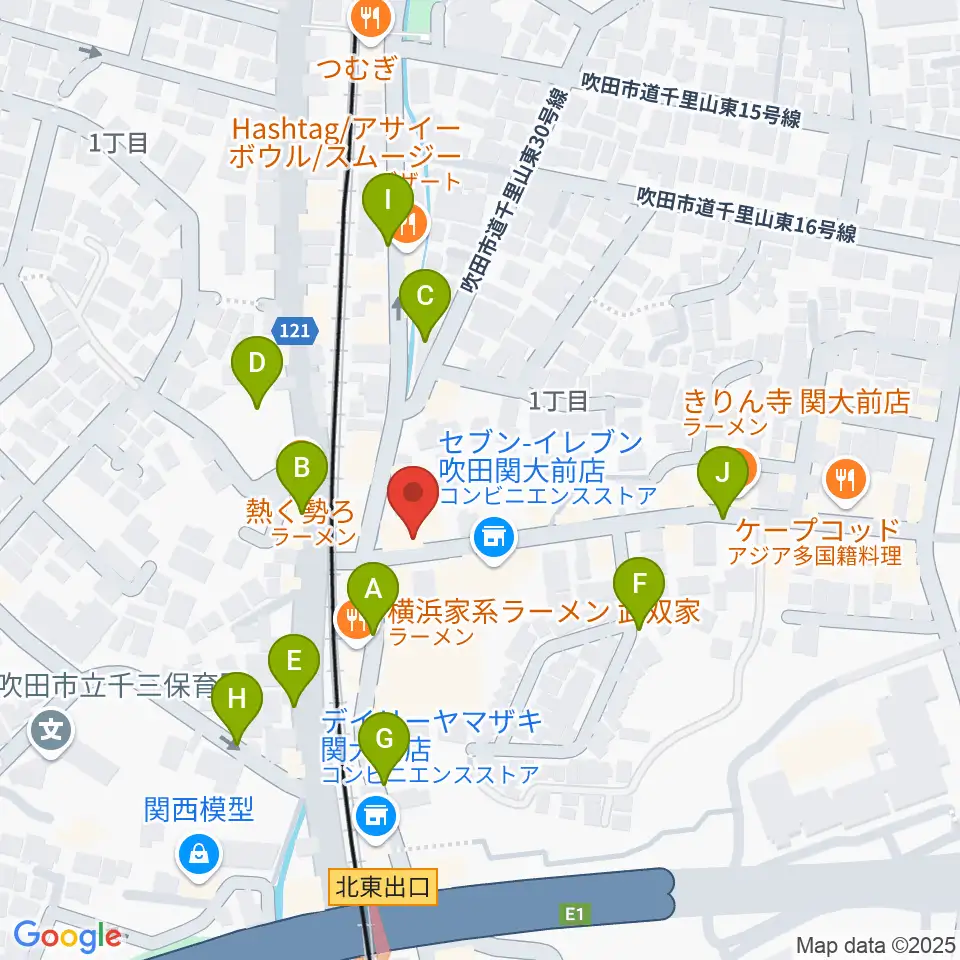 関大前スタジオパレット周辺の駐車場・コインパーキング一覧地図
