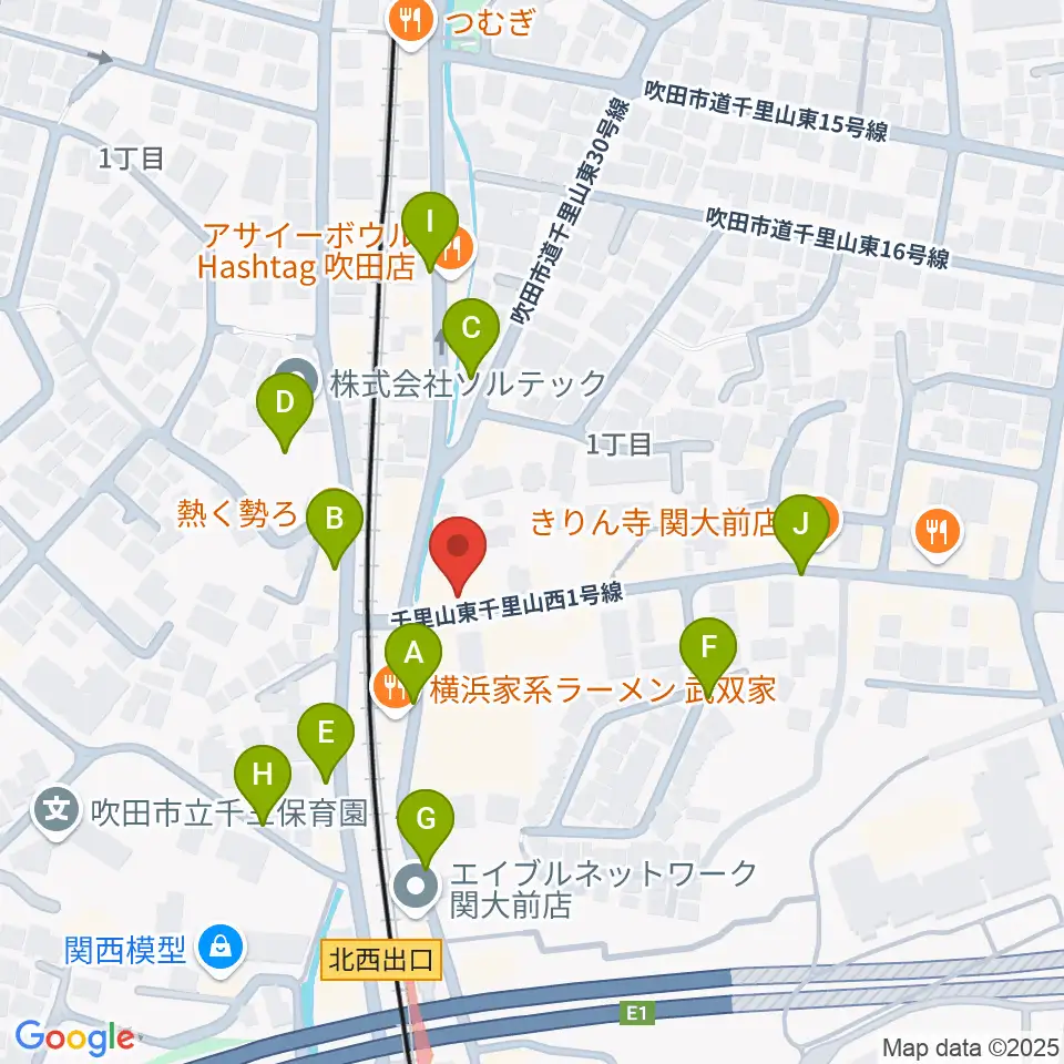 関大前スタジオパレット周辺の駐車場・コインパーキング一覧地図