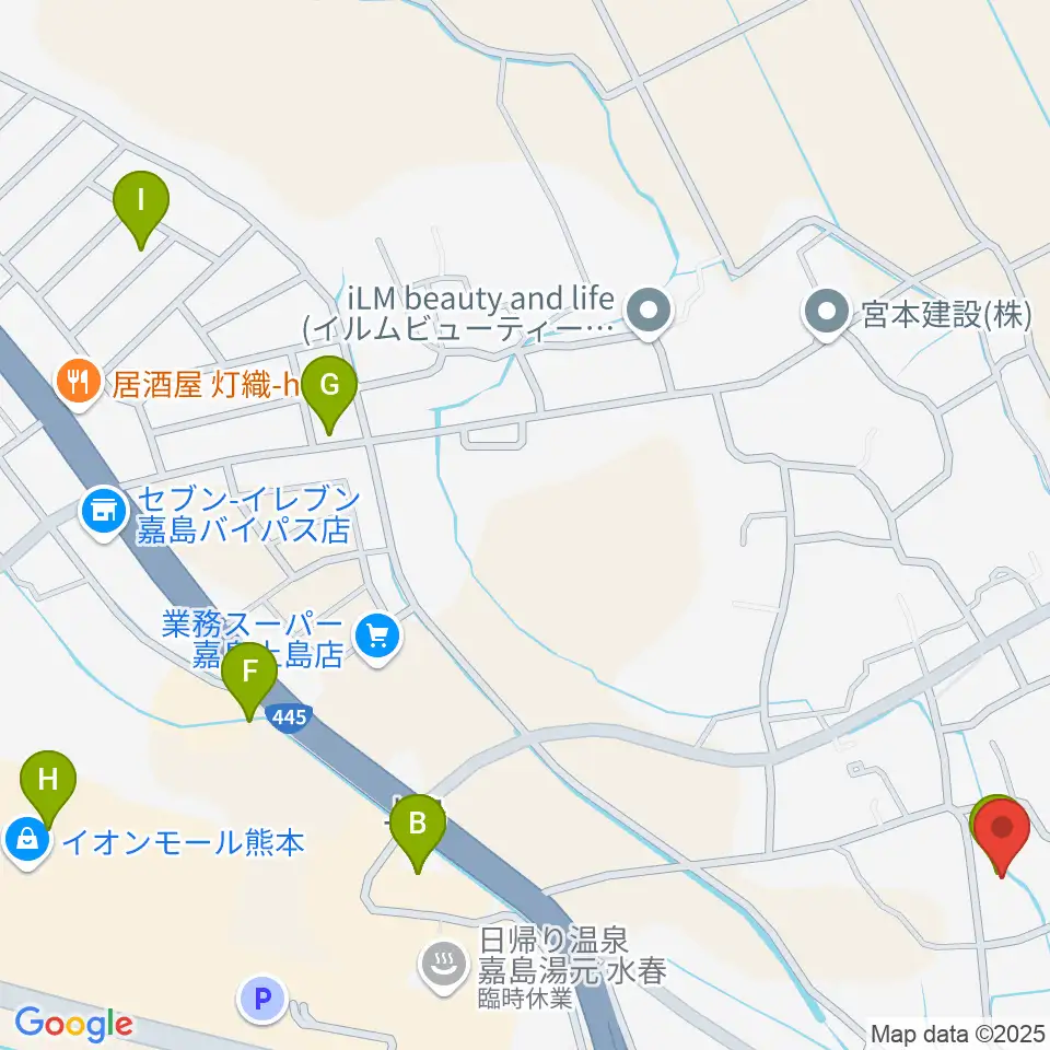 島村楽器 イオンモール熊本店周辺の駐車場・コインパーキング一覧地図