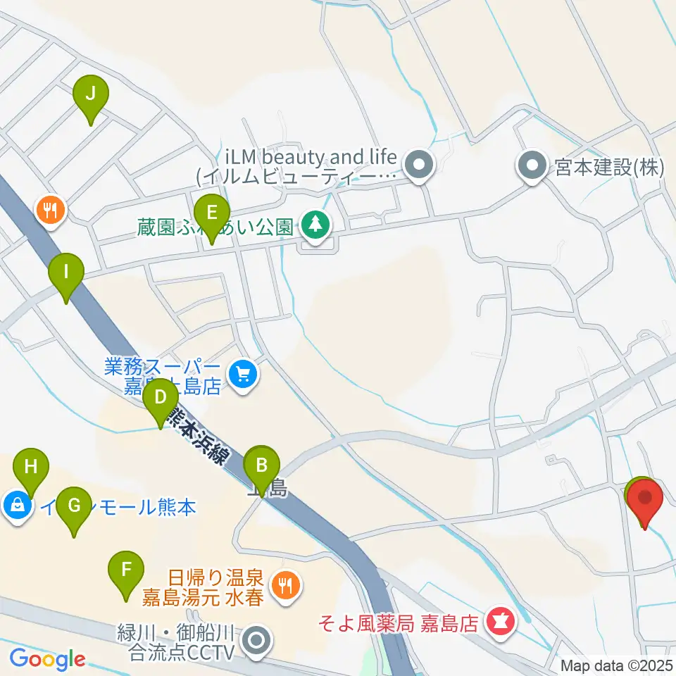 島村楽器 イオンモール熊本店周辺の駐車場・コインパーキング一覧地図