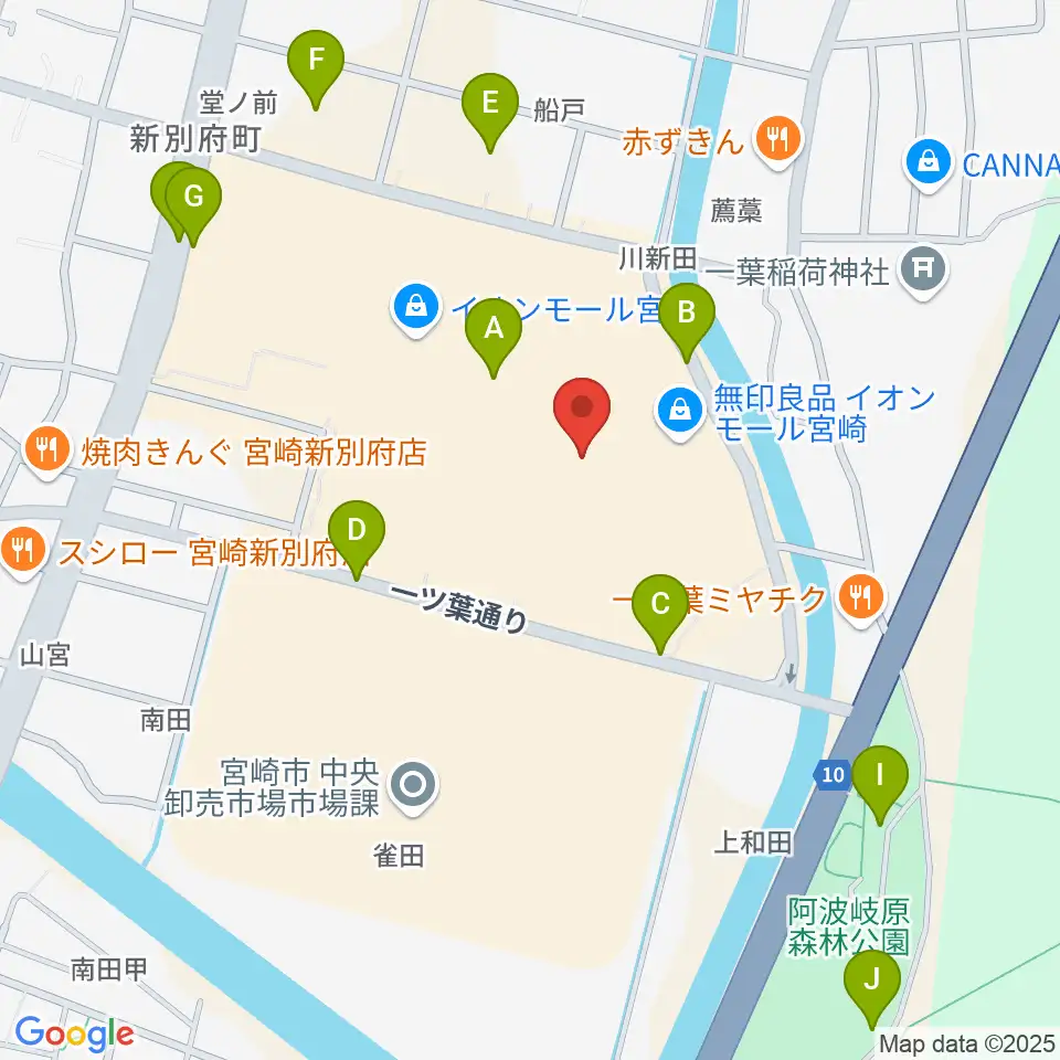 島村楽器イオンモール宮崎店周辺の駐車場・コインパーキング一覧地図
